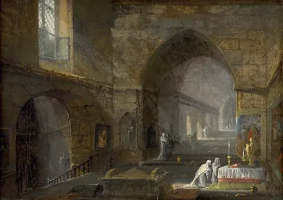 Interior Of Churches With People Praying 2