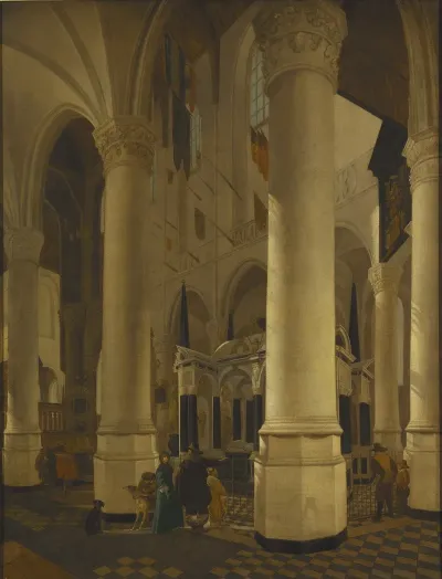 Interior Of Nieuwe Kerk In Delft With The Tomb Of William I