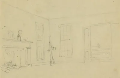 Interior Of Room Showing Fireplace Windows