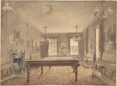 Interior Of The Billiard Room At Lupton House Devonshire Designed By George Wrightwick For Sir J B Y Buller