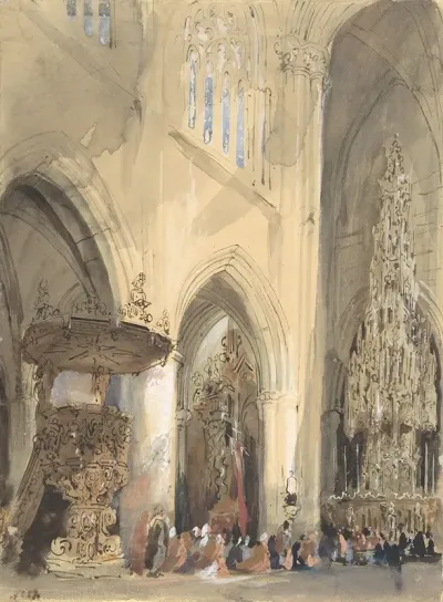 Interior Of The Church Of St Jacques Louvain