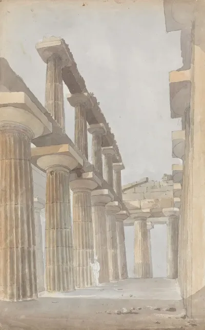 Interior Of The Great Temple At Paestum