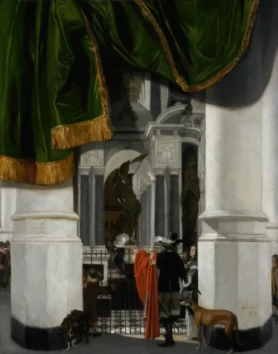 Interior Of The Nieuwe Kerk In Delft With The Tomb Of William The Silent