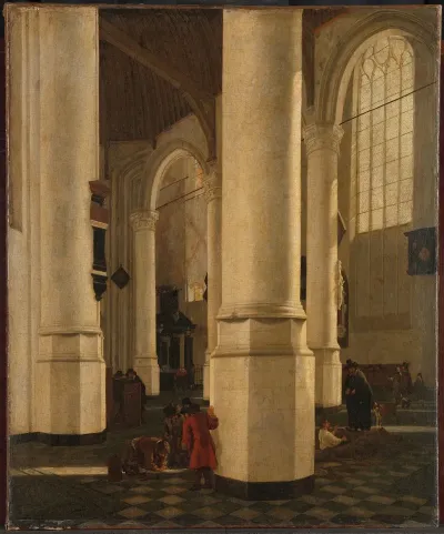 Interior Of The Oude Kerk In Delft With The Tomb Of Vice Admiral Pieter Pietersz Heijn