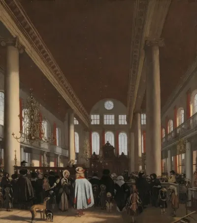 Interior Of The Portuguese Synagogue In Amsterdam