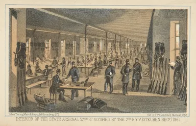 Interior Of The State Arsenal 57th St Occupied By The 7th N Y V Steuben Regt 1861