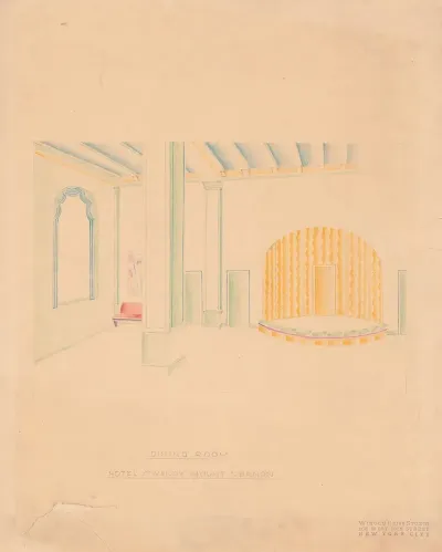 Interior Perspective Drawings Of Hotel Siwanoy Mount Vernon Ny Interior Perspective Of Dining Room