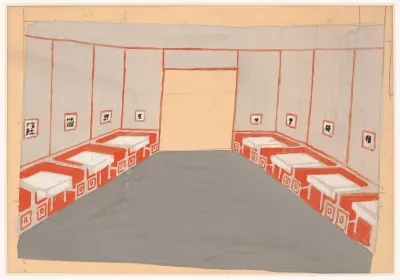 Interior Perspective Studies For Restaurant Crillon 15 East 48th Street New York Ny Study For Le Passage Or Pullman Room