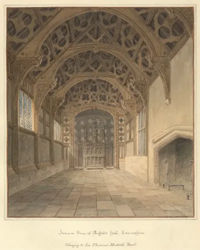 Interior View Of Rufford Hall Lancashire Belonging To Sir Thomas Hesketh Bart
