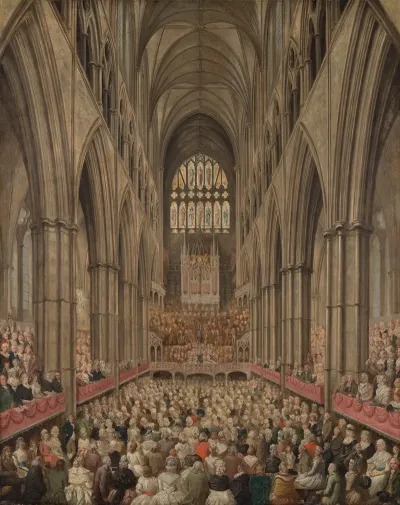 Interior View Of Westminster Abbey On The Commemoration Of Handel Taken From The Managers Box