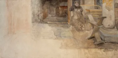 Interior With Artists Sister Sketch