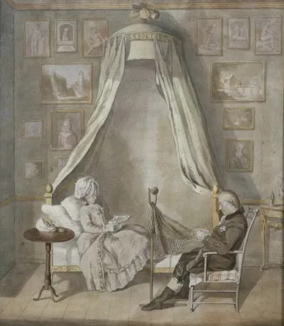 Interior With Count Claes Ekeblad And His Wife Brita Nee Horn