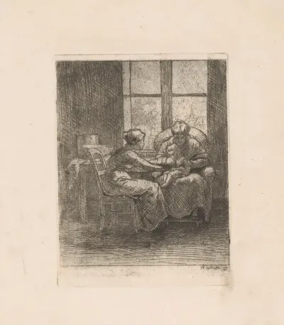Interior With Family Scene