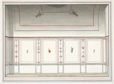 Interior With Painted Moldings And Designs