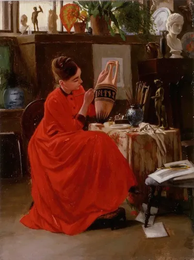 Interior With Vase Painter