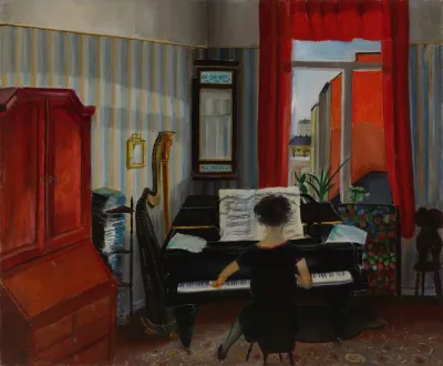Interior Woman Playing The Piano