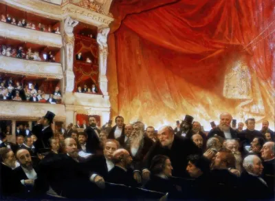 Intermission At A 1885 Comedie Francaise Premiere