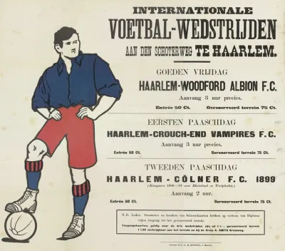 Internationale Voetbal Wedstrijden Aan Den Schoterweg Te Haarlem