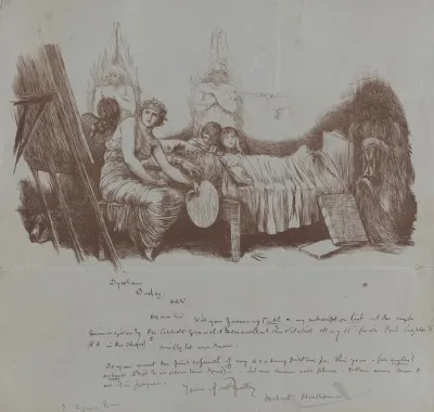 Invitation To A Benefit Dinner From Hubert Von Herkomer To Thomas Agnew