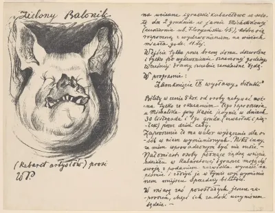 Invitation To The Green Baloon Cabaret For The Closing Day Of The Exposition