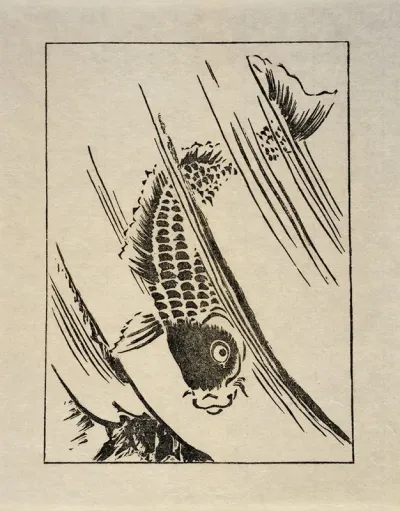 Ipswich Prints Fish Leaping A Waterfall