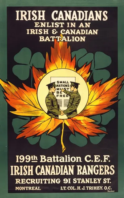 Irish Canadians Enlist In An Irish Canadian Battalion