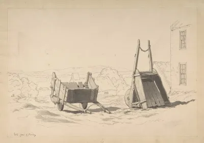 Irish Cars Study Of Two Carts In A Landscape