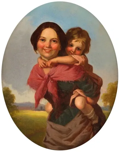 Irish Girl And Child