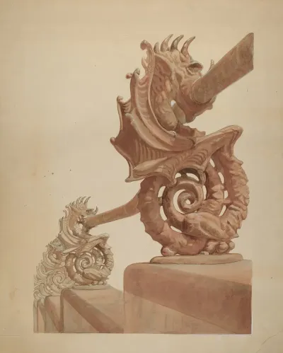 Iron Fence Sea Horse Design