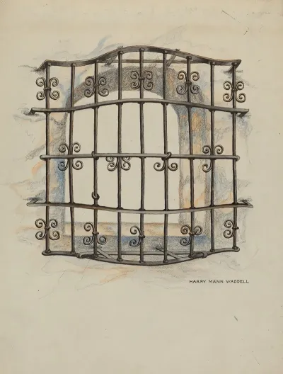 Iron Grille At Window Restoration Drawing 2