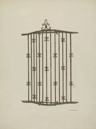 Iron Grille At Window Restoration Drawing 3