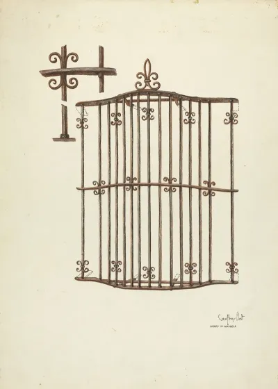 Iron Grille At Window Restoration Drawing
