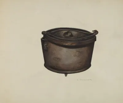 Iron Pot And Pot Hooks