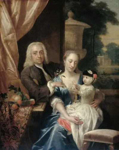 Isaac Parker His Wife Justina Johanna Ramskrammer And Their Son Willem Alexander 1740 1747