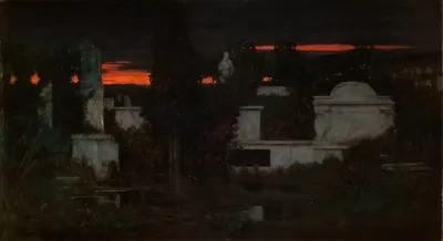 Italian Cemetery At Dusk