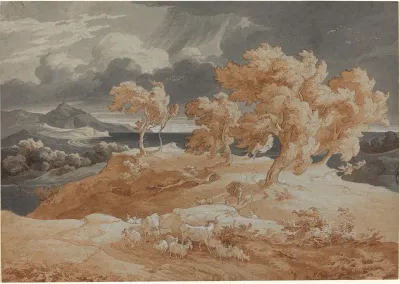 Italian Coastal Landscape With A Thunderstorm