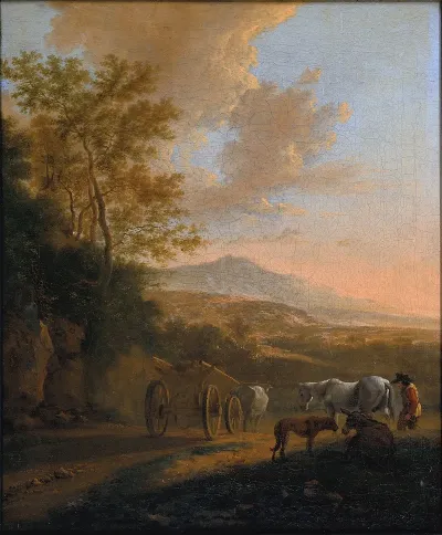 Italian Landscape With An Ox Cart