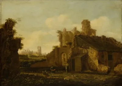 Italian Landscape With Antique Ruins