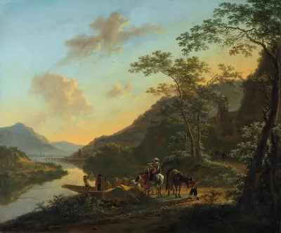 Italian Landscape With Ferry