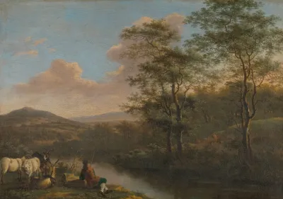 Italian Landscape With Resting Herdman