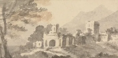 Italian Landscape With Ruined Castle