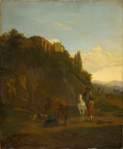 Italian Landscape With Travellers