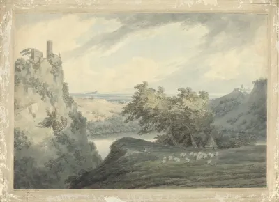 Italian Mountainous Landscape With Lake Nemi
