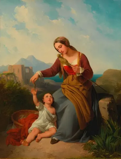 Italian Peasant Woman With Child