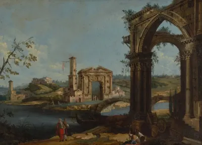 Italian Scene With Ruins