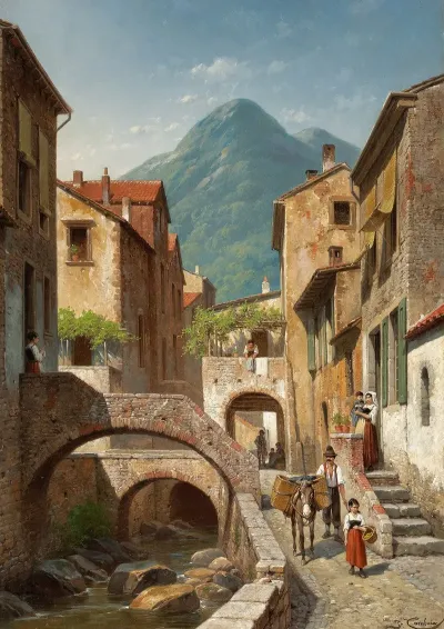 Italian Village Scene