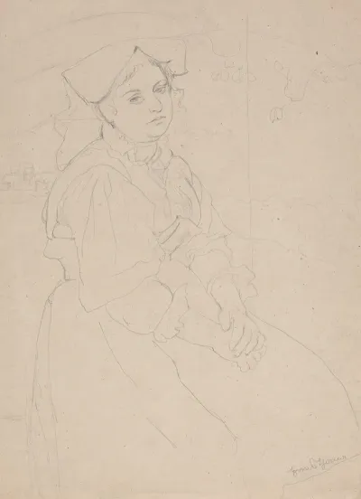 Italian Woman From Sorrento In A Folk Costume