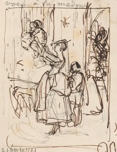 Italian Woman Holding A Child At A Prison