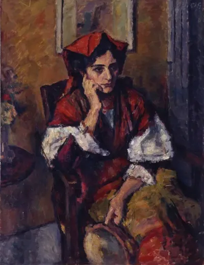 Italian Woman With Tambourine