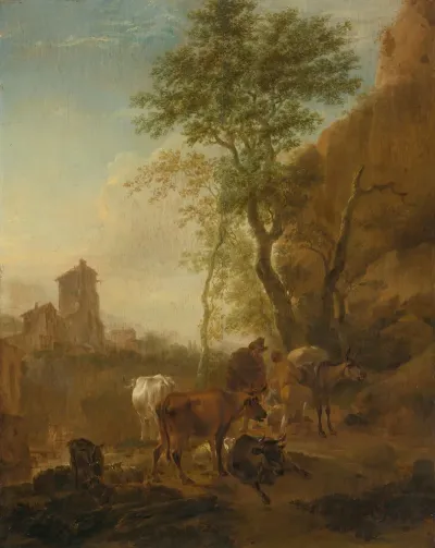 Italianate Landscape With Cows